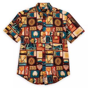 RSVLTS The Indy Tiki KUNUFLEX Short Sleeve Shirt in Red — front view