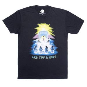 RSVLTS Are You A God? Crewneck Tee in Black — front view