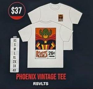 RSVLTS Phoenix Vintage Crewneck Tee in White — front view
