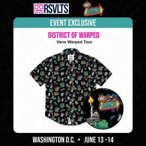 RSVLTS District of Warped KUNUFLEX Short Sleeve Shirt in Black — front view