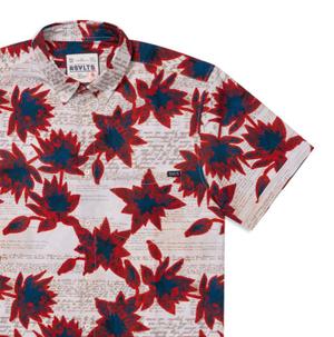 RSVLTS Camp Kunu (Treasure Uncaged) KUNUFLEX Short Sleeve Shirt in White — front view