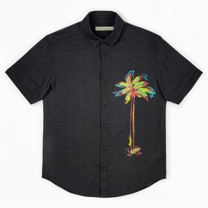 RSVLTS Electric Palm (Bamboo) KUNUFLEX Short Sleeve Shirt — front view
