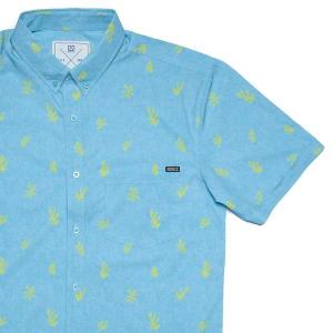 RSVLTS The Sheaf KUNUFLEX Short Sleeve Shirt in Blue — front view