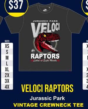 RSVLTS Veloci Raptors Crewneck Tee — front view