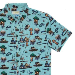 RSVLTS Get the Ball Back KUNUFLEX Short Sleeve Shirt in Blue — front view