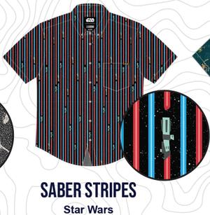 RSVLTS Saber Stripes Stretch Seersucker Short Sleeve Shirt — front view