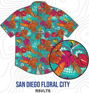RSVLTS San Diego Floral City 2026 KUNUFLEX Short Sleeve Shirt — front view
