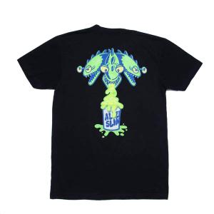 RSVLTS Alien Slime Crewneck Tee in Black — front view