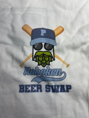 RSVLTS Hoboken Beer Swap Crewneck Tee in White — front view