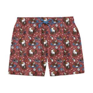 RSVLTS Grills Chills & Bills Hybrid Shorts in Red — front view