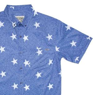 RSVLTS Country Hubble KUNUFLEX Short Sleeve Shirt in Blue — front view