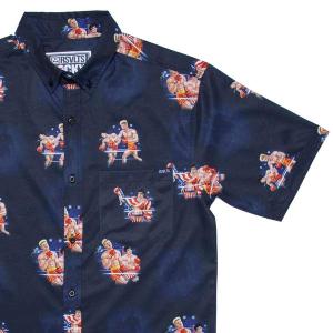 RSVLTS Man vs. Machine KUNUFLEX Short Sleeve Shirt in Blue — front view