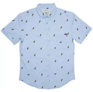 RSVLTS Lil’ Sebastian KUNUFLEX Short Sleeve Shirt in Blue — front view