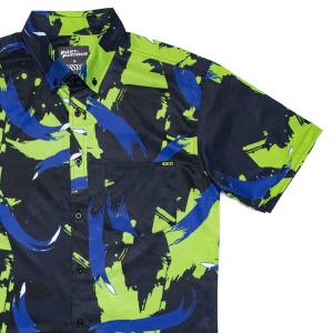 RSVLTS Almost Had You KUNUFLEX Short Sleeve Shirt in Green — front view