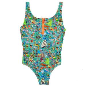 RSVLTS Beach Mashup Women's Swimwear in Blue — front view