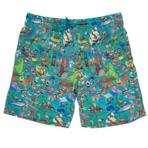 RSVLTS Beach Mashup Hybrid Shorts in Blue — front view