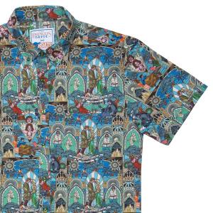 RSVLTS Need a Miracle KUNUFLEX Short Sleeve Shirt in Green — front view