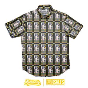 RSVLTS Bill LeRoy’s Walk Up Heard Round the World KUNUFLEX Short Sleeve Shirt in Black — front view