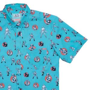 RSVLTS Canned Heat KUNUFLEX Short Sleeve Shirt in Blue — front view