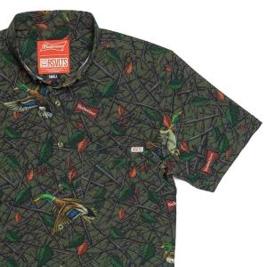 RSVLTS King of Quacks KUNUFLEX Short Sleeve Shirt in Green — front view