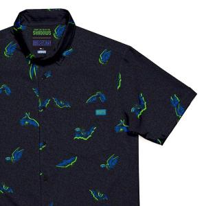 RSVLTS BAT! KUNUFLEX Short Sleeve Shirt in Black — front view