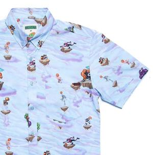 RSVLTS Sky Match KUNUFLEX Short Sleeve Shirt in Blue — front view