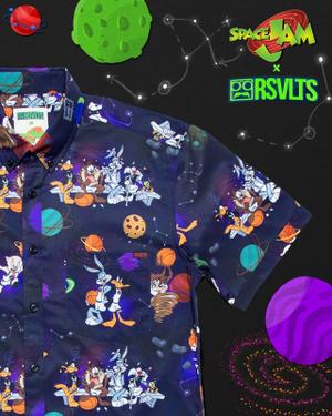 RSVLTS Toon Squad KUNUFLEX Short Sleeve Shirt in Black — front view
