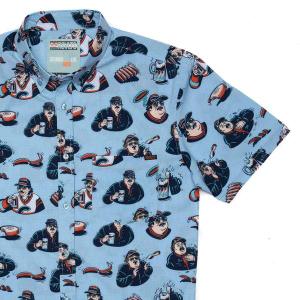 RSVLTS Superfans KUNUFLEX Short Sleeve Shirt in Blue — front view