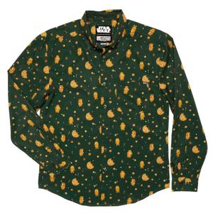 RSVLTS The Way The Empire Crumbles Long Sleeve Shirt in Green — front view