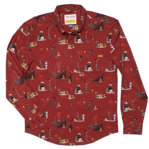RSVLTS Operation Ho Ho Ho Long Sleeve Shirt in Red — front view