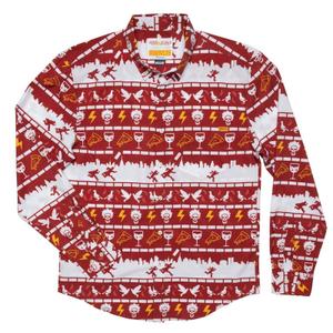 RSVLTS Kevin’s Revenge Long Sleeve Shirt in Red — front view