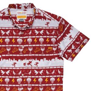 RSVLTS Kevin’s Revenge KUNUFLEX Short Sleeve Shirt in Red — front view