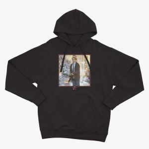 RSVLTS Uh oh, he’s got that crazy look in his eyes Performance Hoodie in Black — front view
