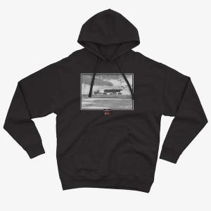 RSVLTS Clark, we’re stunk under a truck Performance Hoodie in Black — front view