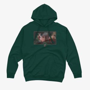RSVLTS SQUIRREL!!! Performance Hoodie in Green — front view