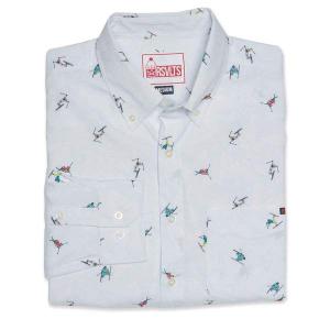 RSVLTS Retro Ski Long Sleeve Shirt in White — front view
