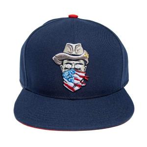 RSVLTS Teddy Rough Rider Snapback Hat in Blue — front view