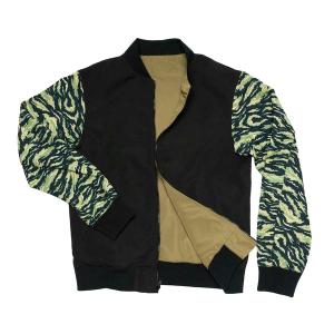 RSVLTS The Teddy Bomber reversible Reversible Bomber Jacket in Green — front view