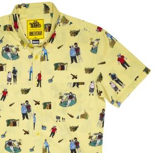 RSVLTS The Gruesome Twosome KUNUFLEX Short Sleeve Shirt in Yellow — front view