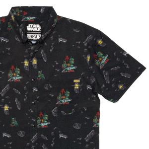 RSVLTS Out With The Garbage KUNUFLEX Short Sleeve Shirt in Black — front view