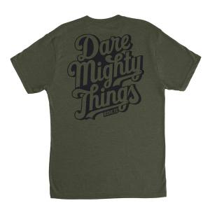 RSVLTS Lead The Charge Crewneck Tee in Green — front view
