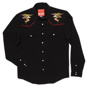 RSVLTS Bud Weiser, Rodeo Champion Long Sleeve Shirt in Black — front view