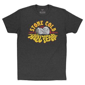RSVLTS Crushed Beer Crewneck Tee in Black — front view