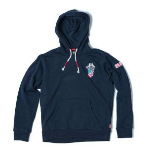 RSVLTS Rough Rider Performance Hoodie in Blue — front view