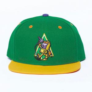 RSVLTS Lone Pine Invaders Snapback Hat in Green — front view