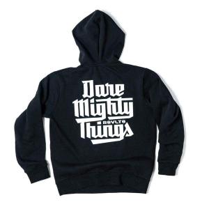 RSVLTS Gnarly Davidson Performance Hoodie in Black — front view
