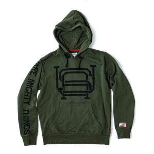 RSVLTS Interlocking USA Performance Hoodie in Green — front view