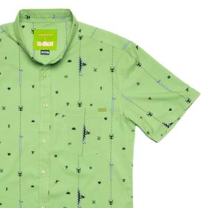 RSVLTS G Information Retrieval Unit KUNUFLEX Short Sleeve Shirt in Green — front view