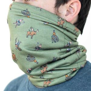 RSVLTS Teddy Riding Things neck Mask in Green — front view