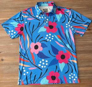RSVLTS Homer’s Muumuu All-Day Polo in Blue — front view